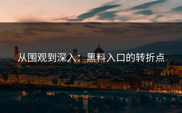 从围观到深入：黑料入口的转折点