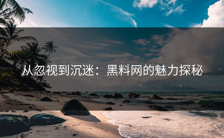从忽视到沉迷：黑料网的魅力探秘