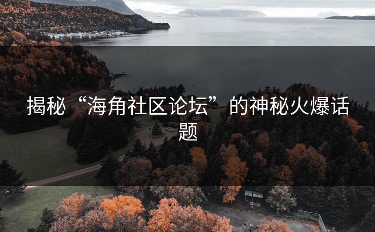 揭秘“海角社区论坛”的神秘火爆话题  第1张