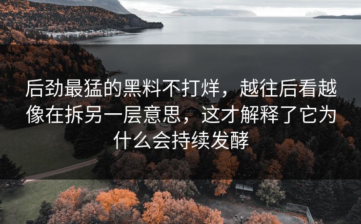 后劲最猛的黑料不打烊，越往后看越像在拆另一层意思，这才解释了它为什么会持续发酵